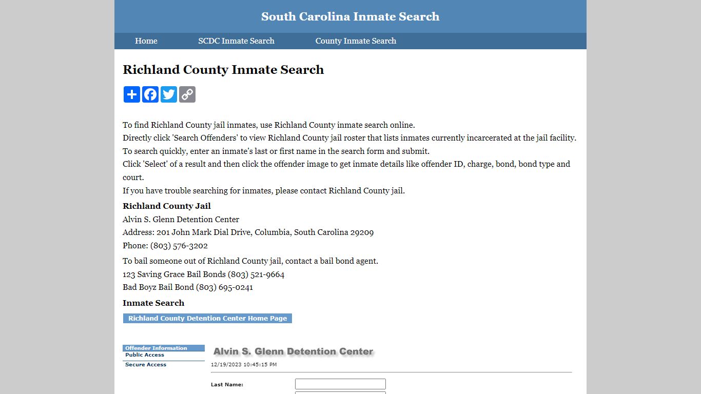Richland County Inmate Search